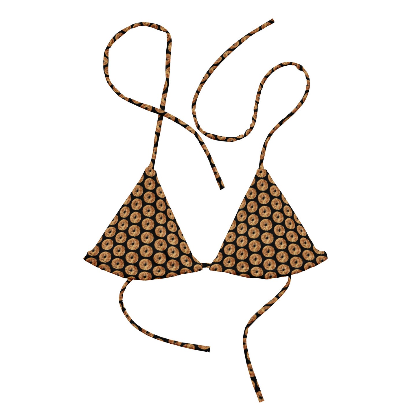 Black Everything Bagels Recycled Bikini Top - ninanush