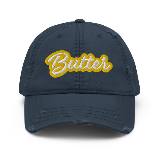 Butter Distressed Dad Hat - ninanush