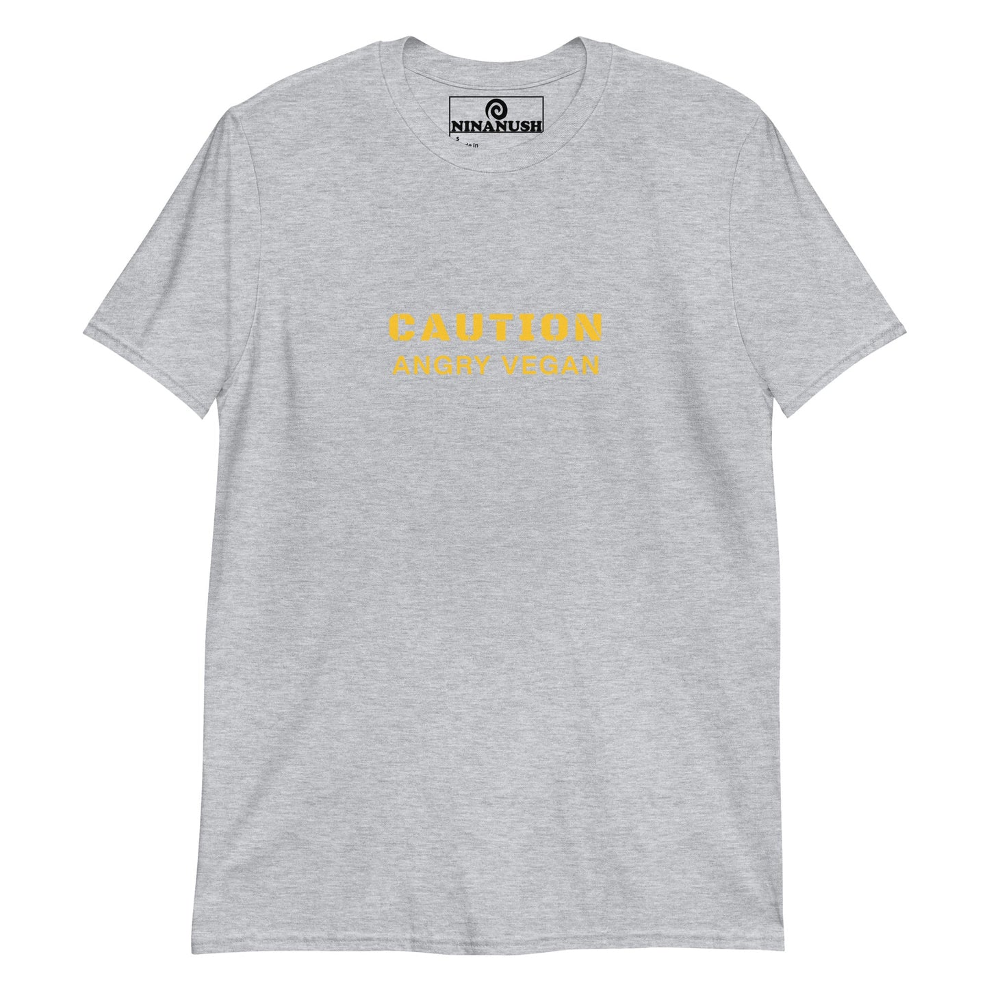 Caution Angry Vegan T-Shirt - ninanush