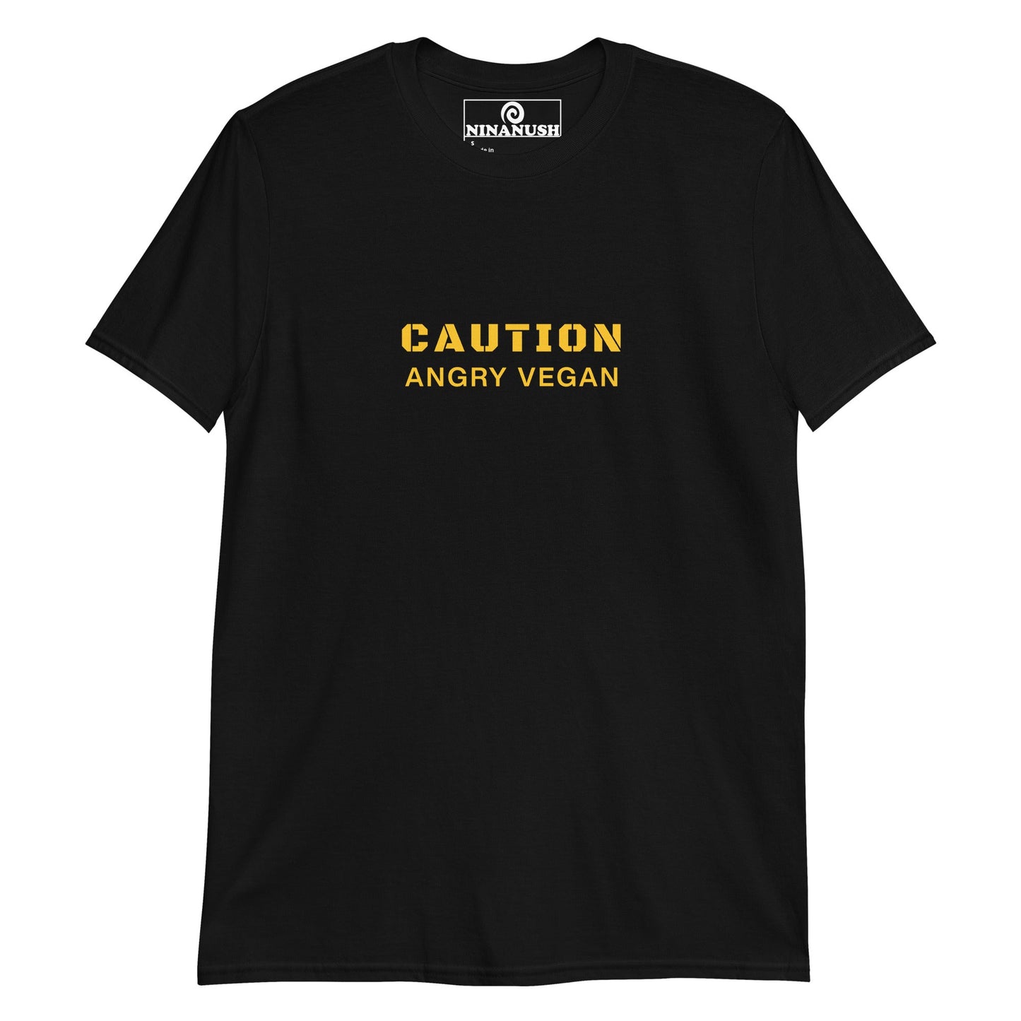 Caution Angry Vegan T-Shirt - ninanush