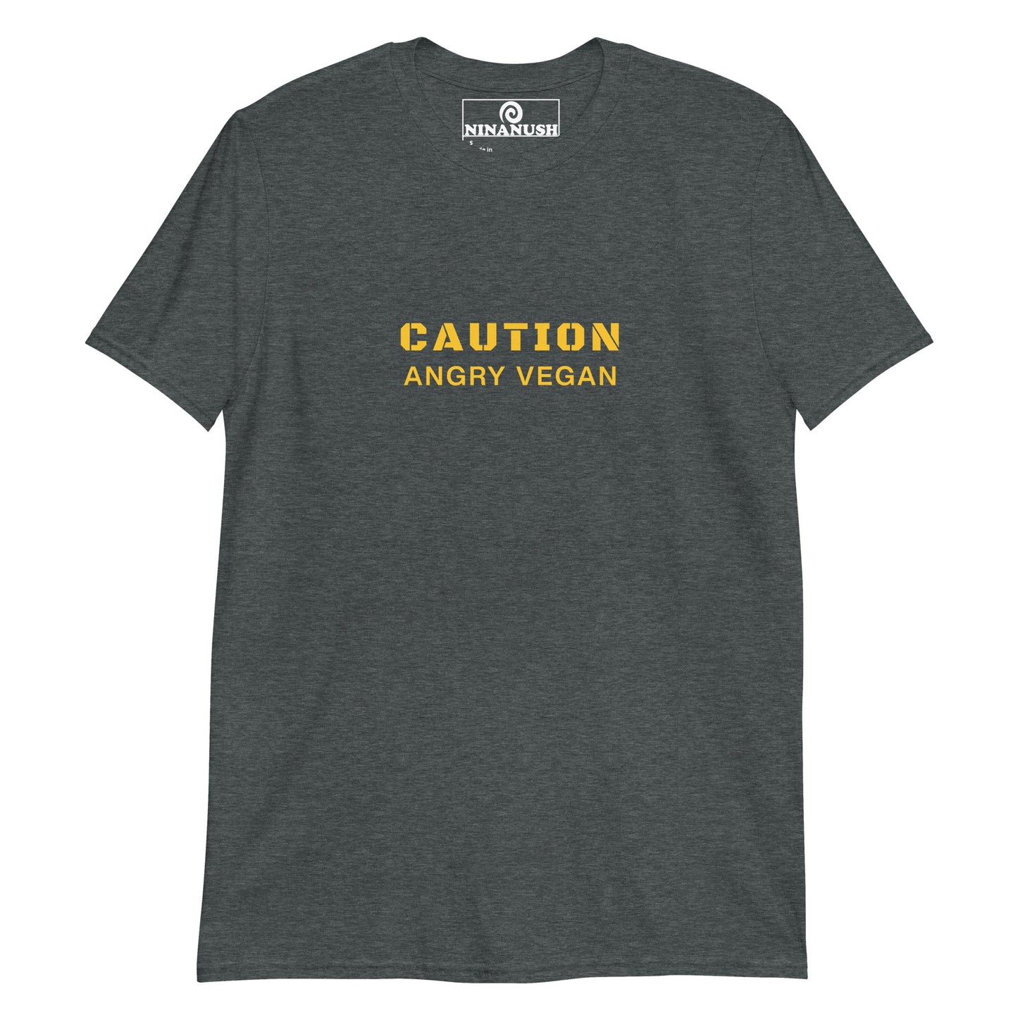 Caution Angry Vegan T-Shirt - ninanush