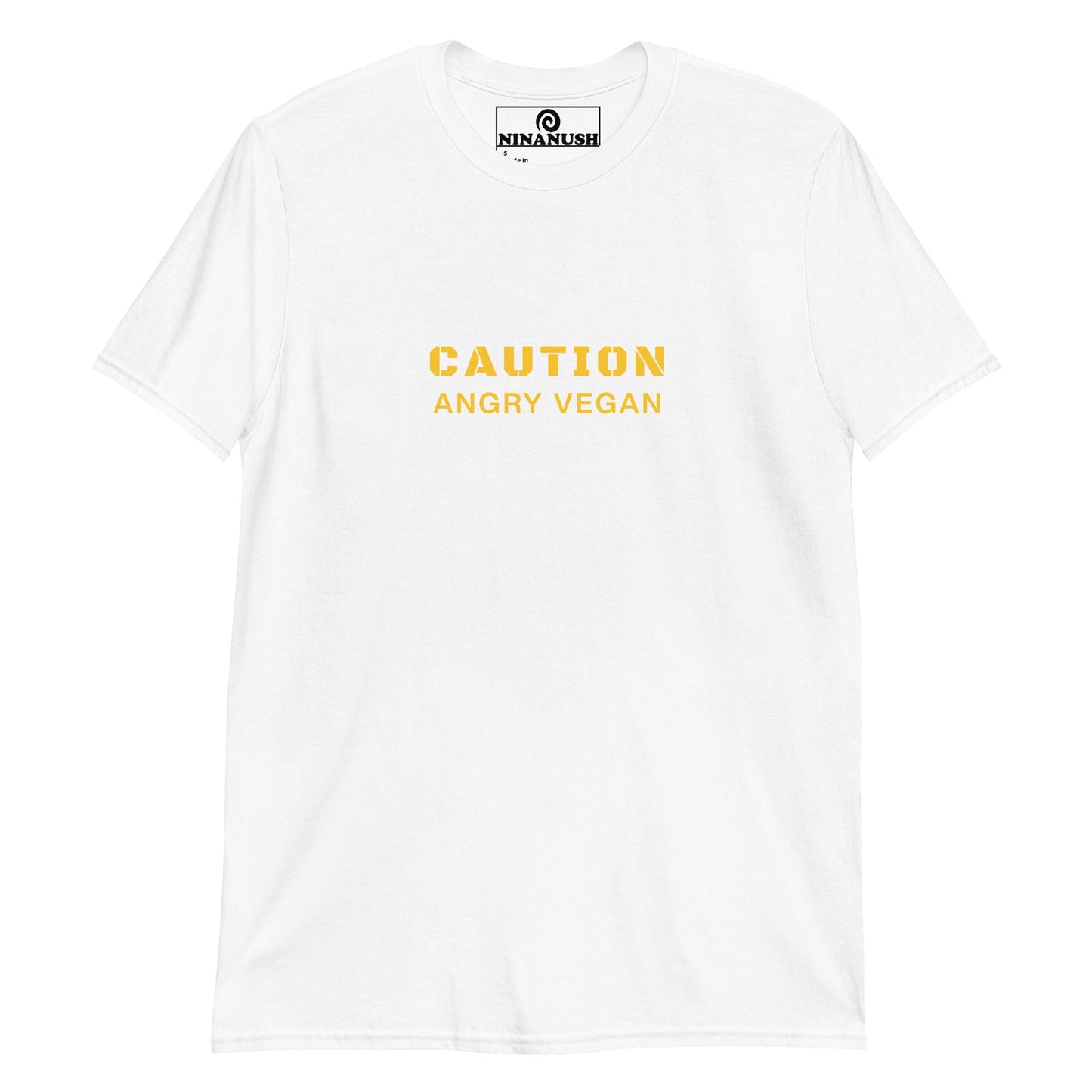 Caution Angry Vegan T-Shirt - ninanush