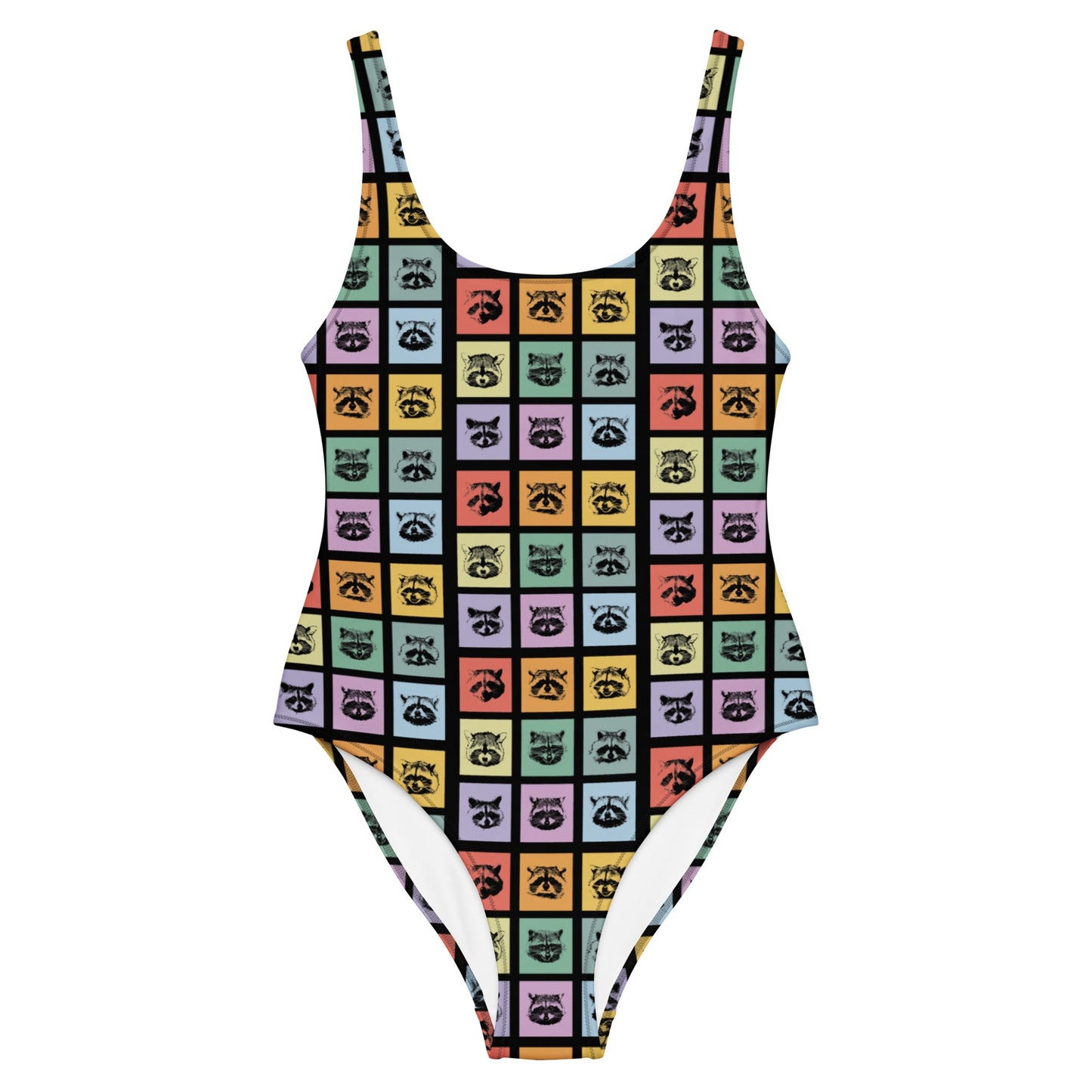 Colorful Raccoons One-Piece Swimsuit - ninanush
