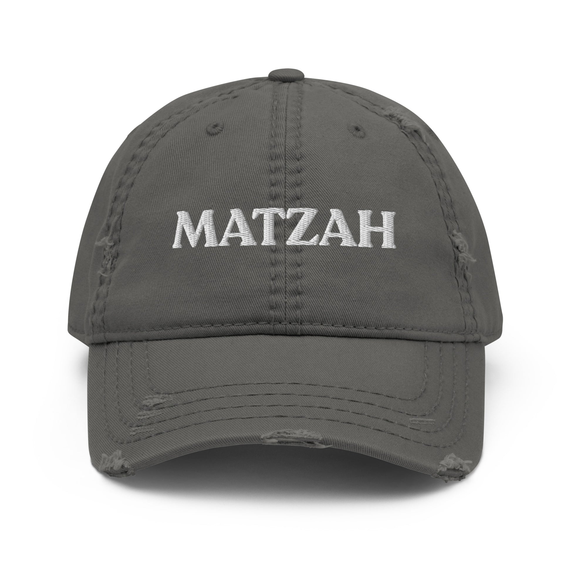 Dark Gray Funny Passover Hat - It's matzah season! Looking for a funny Passover gift? This Matzah Hat is made of comfortable cotton with an adjustable closure and a funny design, expertly embroidered on the front. The perfect Passover hat for matzah lovers and foodies of all kinds. Designed by Nina and made just for you! 