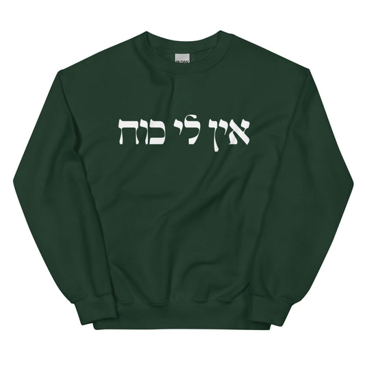 Ein Li Koach Hebrew Sweatshirt - ninanush
