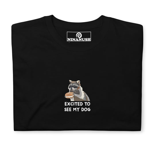 Excited To See My Dog Raccoon Bagel T-Shirt - ninanush