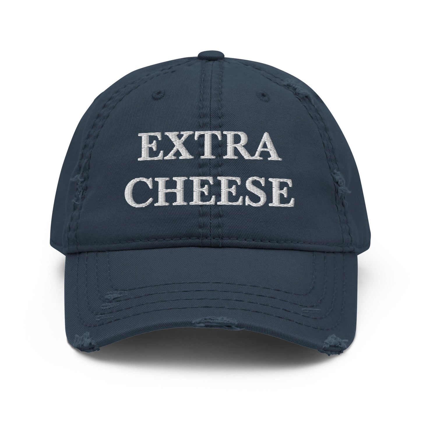 Extra Cheese Distressed Dad Hat - ninanush