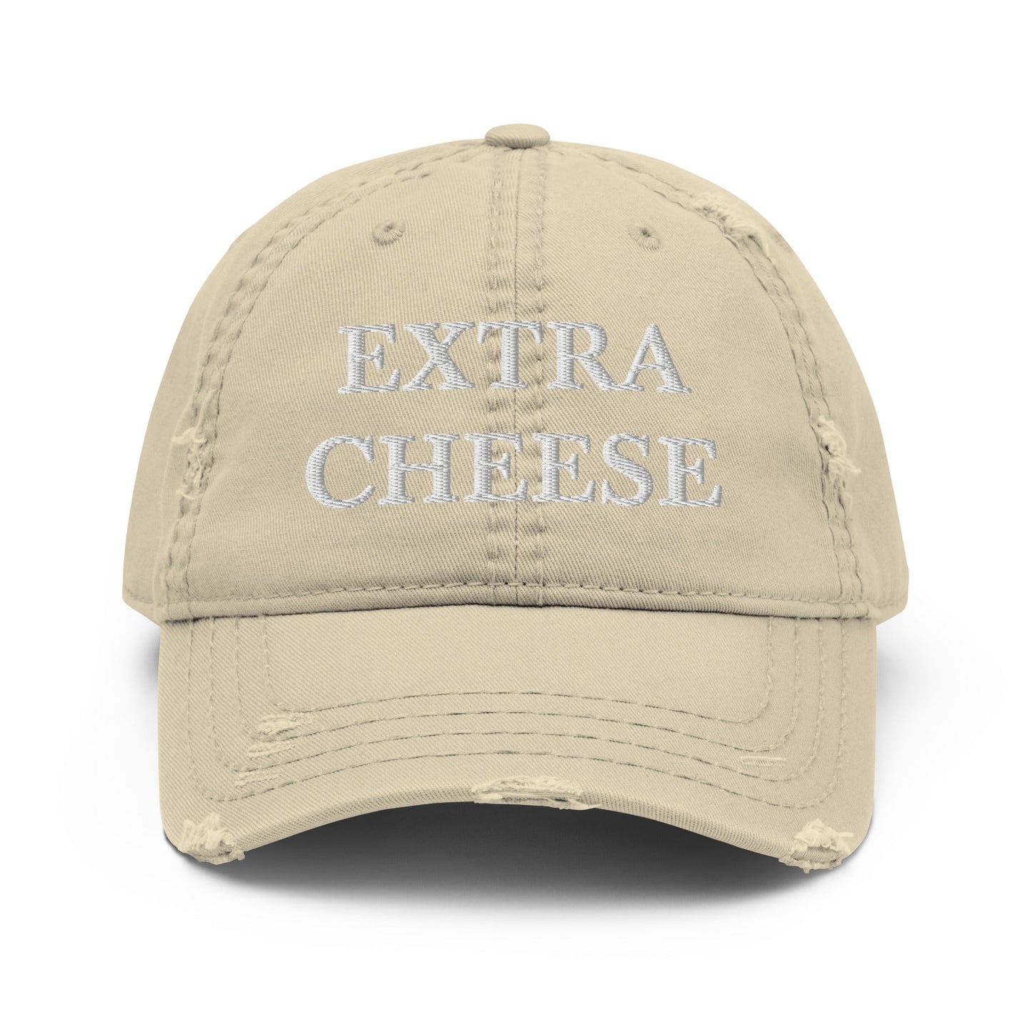 Extra Cheese Distressed Dad Hat - ninanush