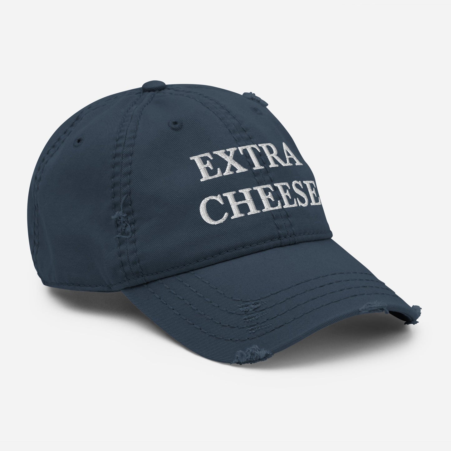 Extra Cheese Distressed Dad Hat - ninanush
