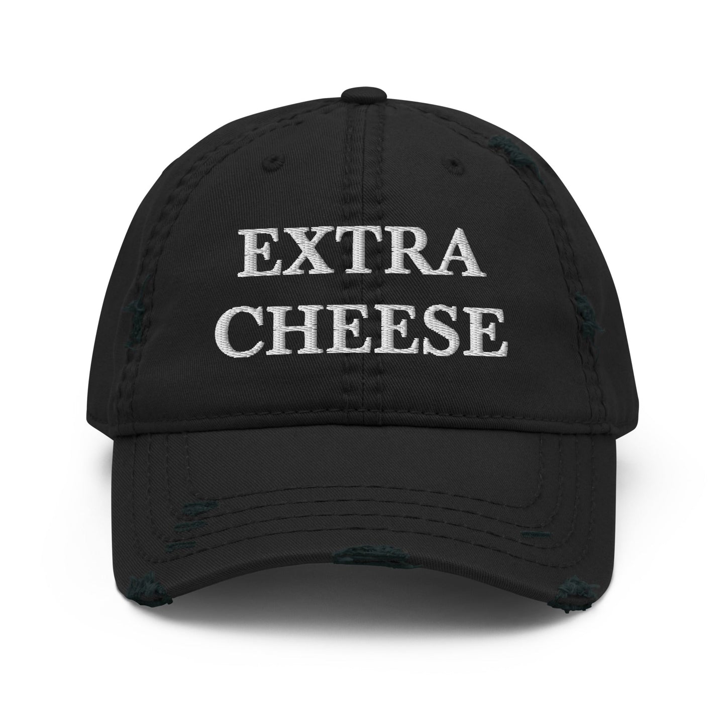 Extra Cheese Distressed Dad Hat - ninanush