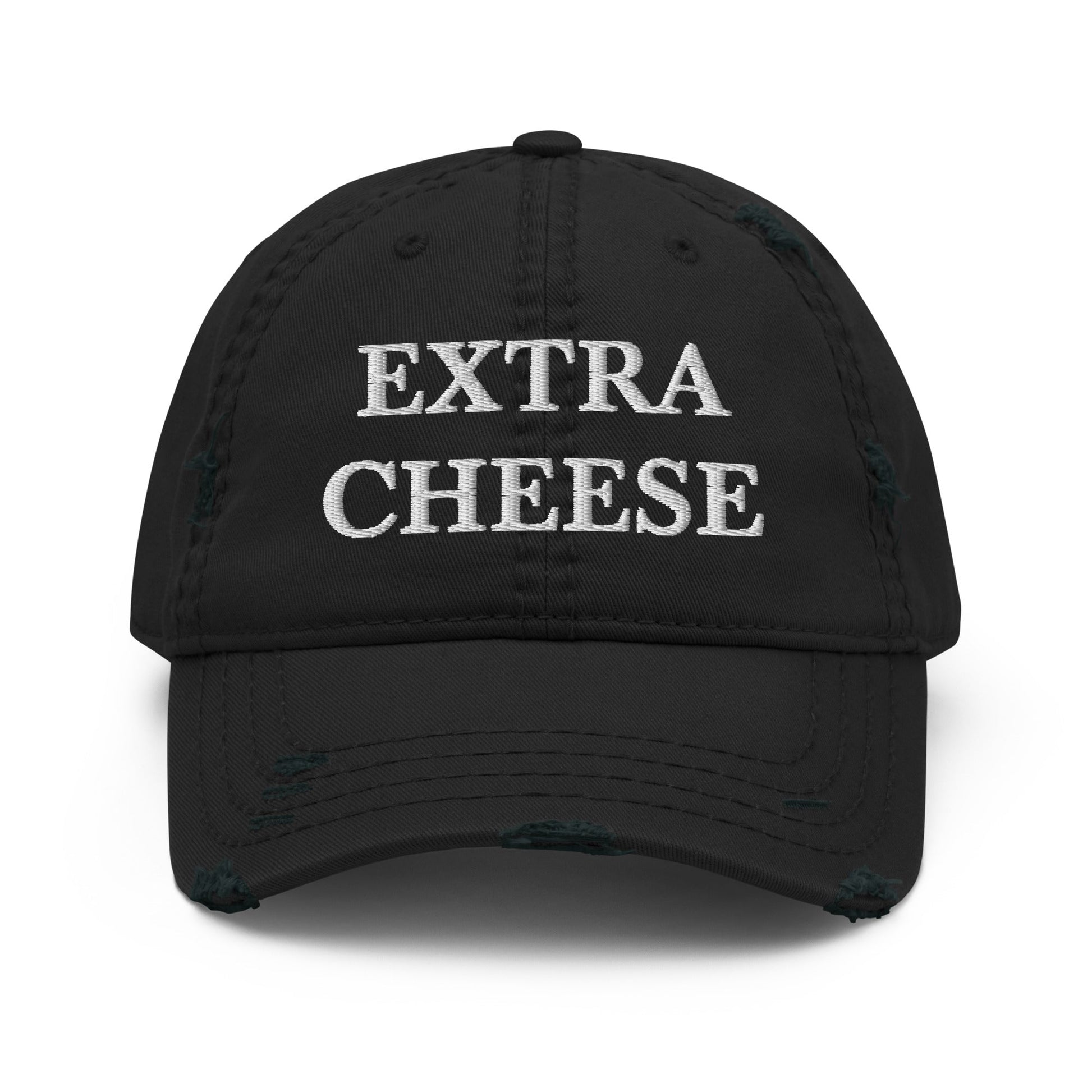 Extra Cheese Distressed Dad Hat - ninanush