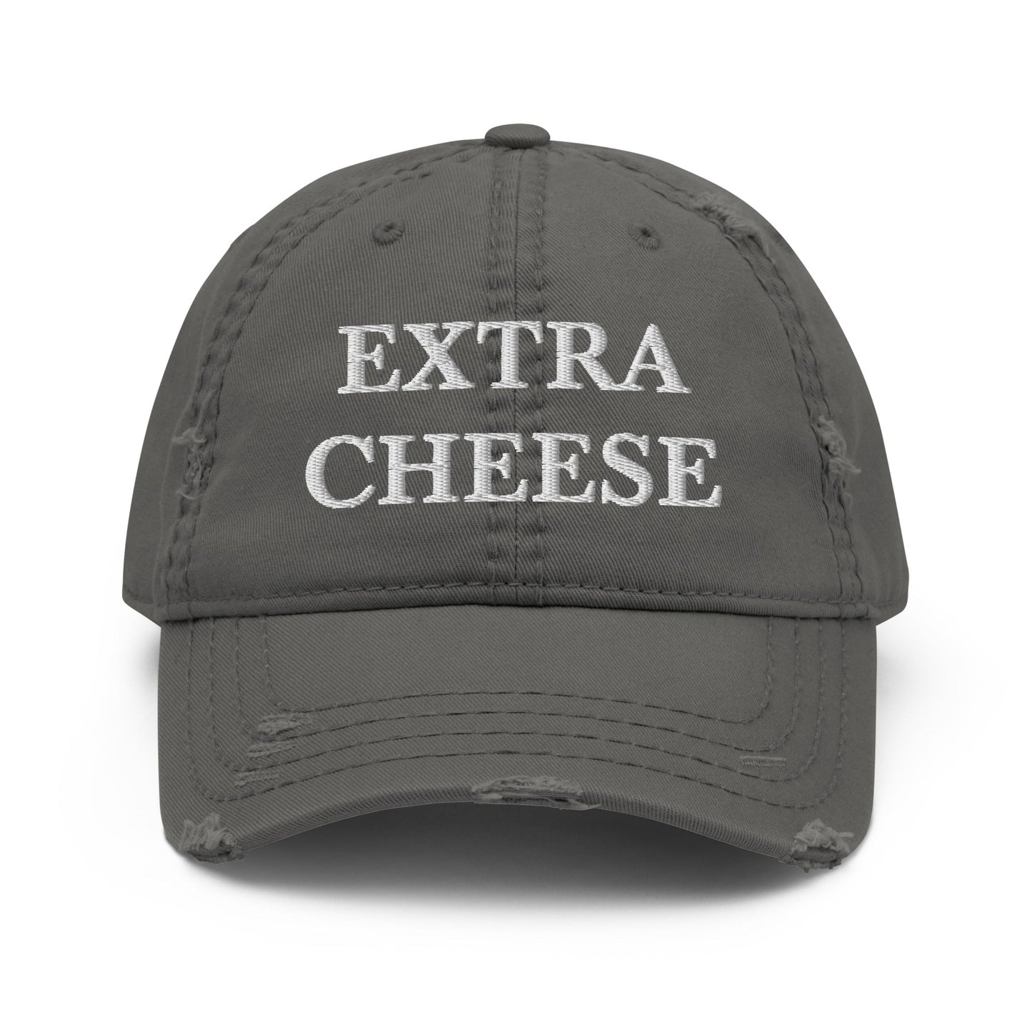 Extra Cheese Distressed Dad Hat - ninanush