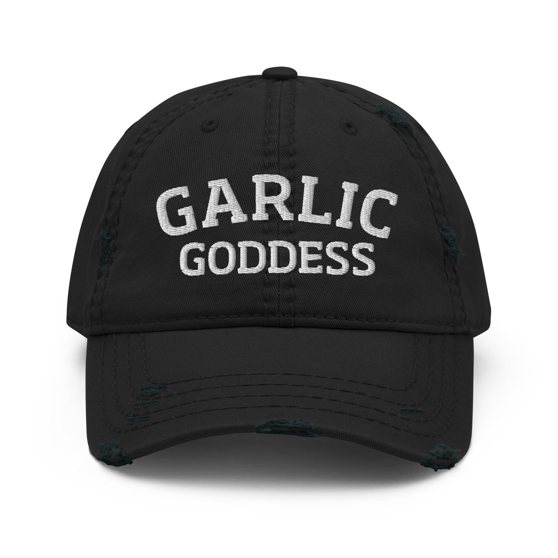 Garlic Goddess Distressed Dad Hat - ninanush