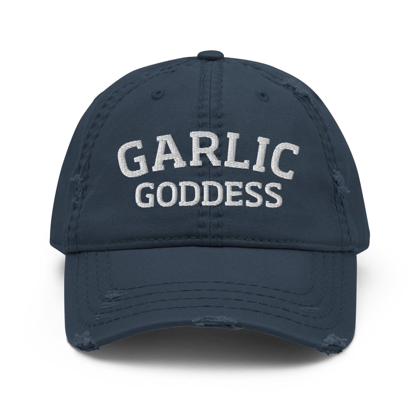 Garlic Goddess Distressed Dad Hat - ninanush