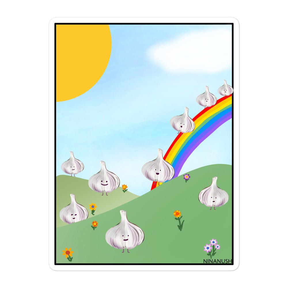Garlic Rainbow Party Sticker - ninanush