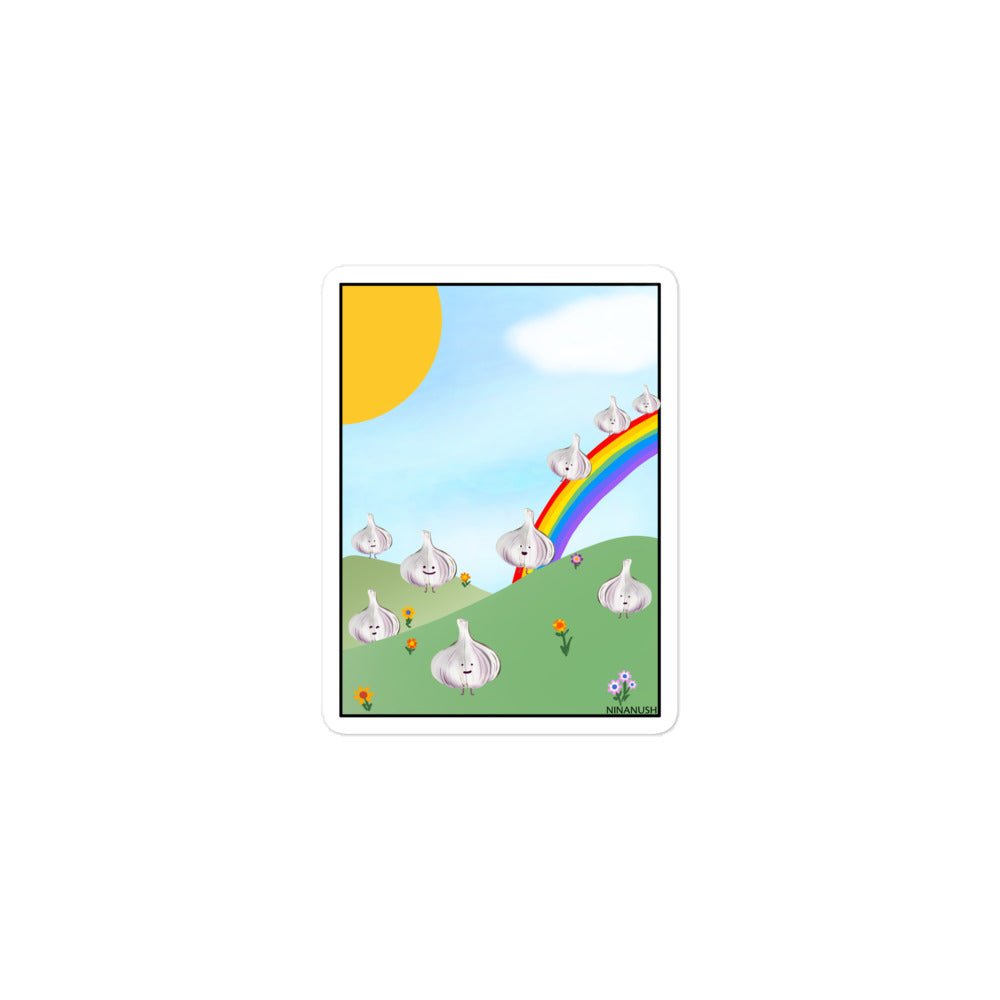 Garlic Rainbow Party Sticker - ninanush