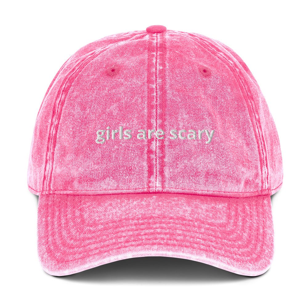 Girls Are Scary Vintage Dad Hat - ninanush