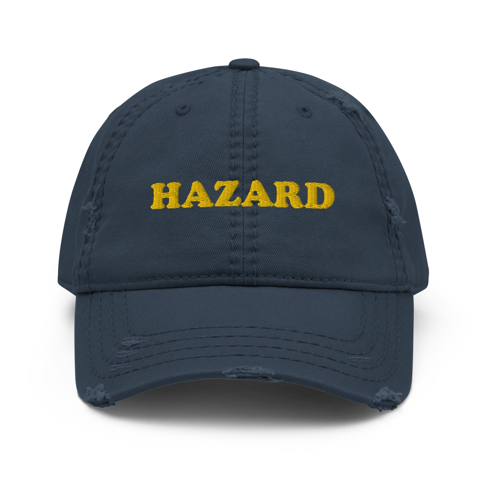 Hazard Distressed Dad Hat - ninanush