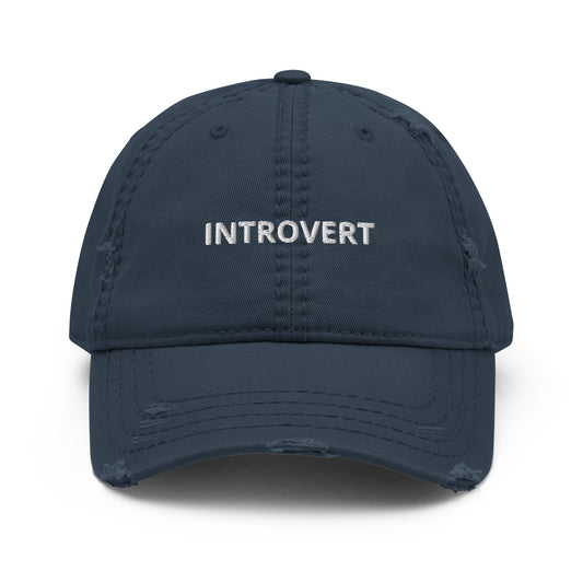 Introvert Distressed Dad Hat - ninanush