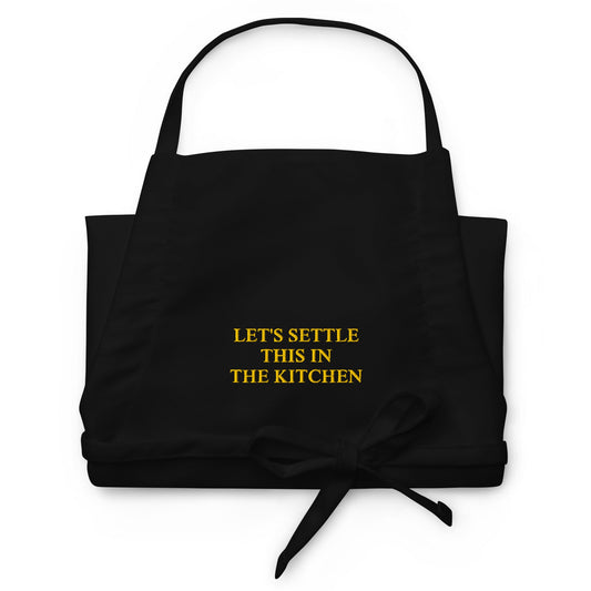 Let's Settle This In The Kitchen Embroidered Apron - ninanush
