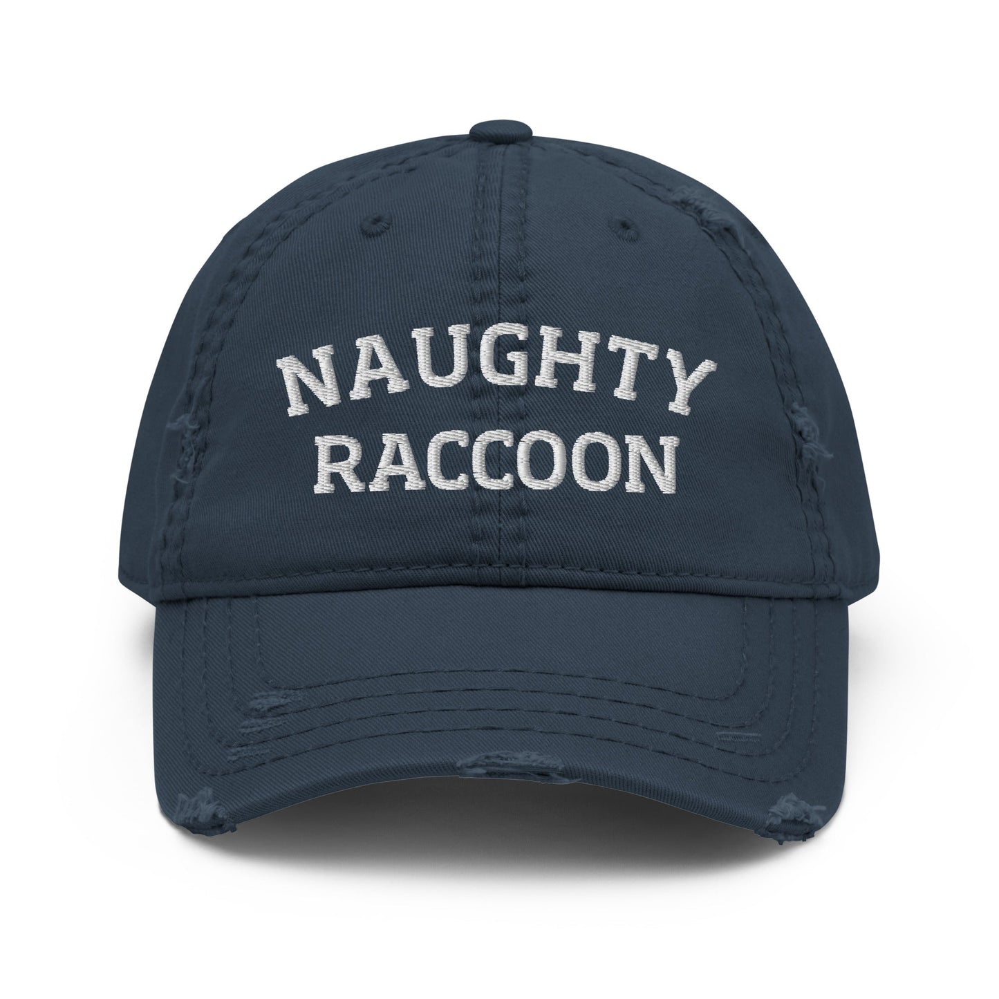 Naughty Raccoon Distressed Dad Hat - ninanush