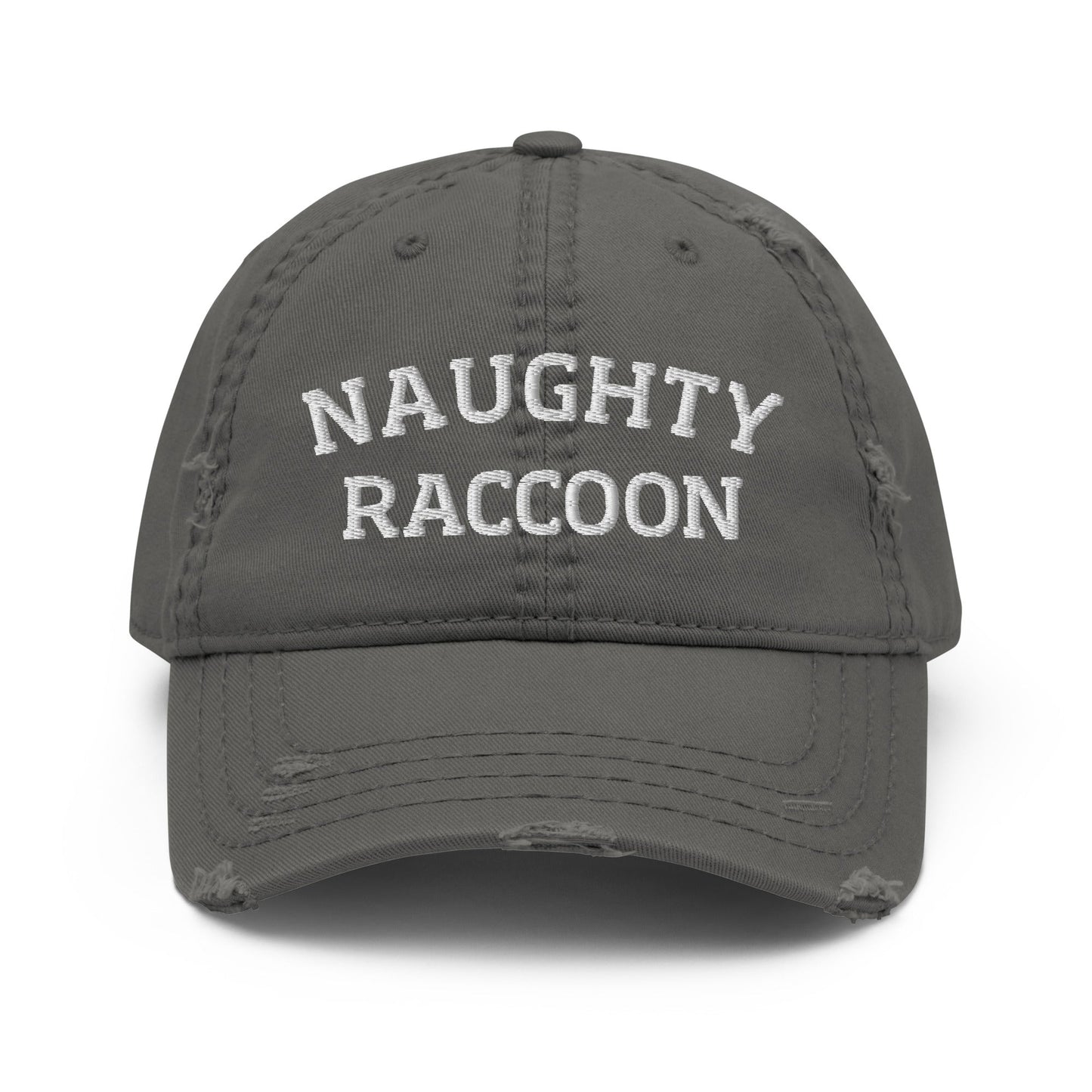 Naughty Raccoon Distressed Dad Hat - ninanush
