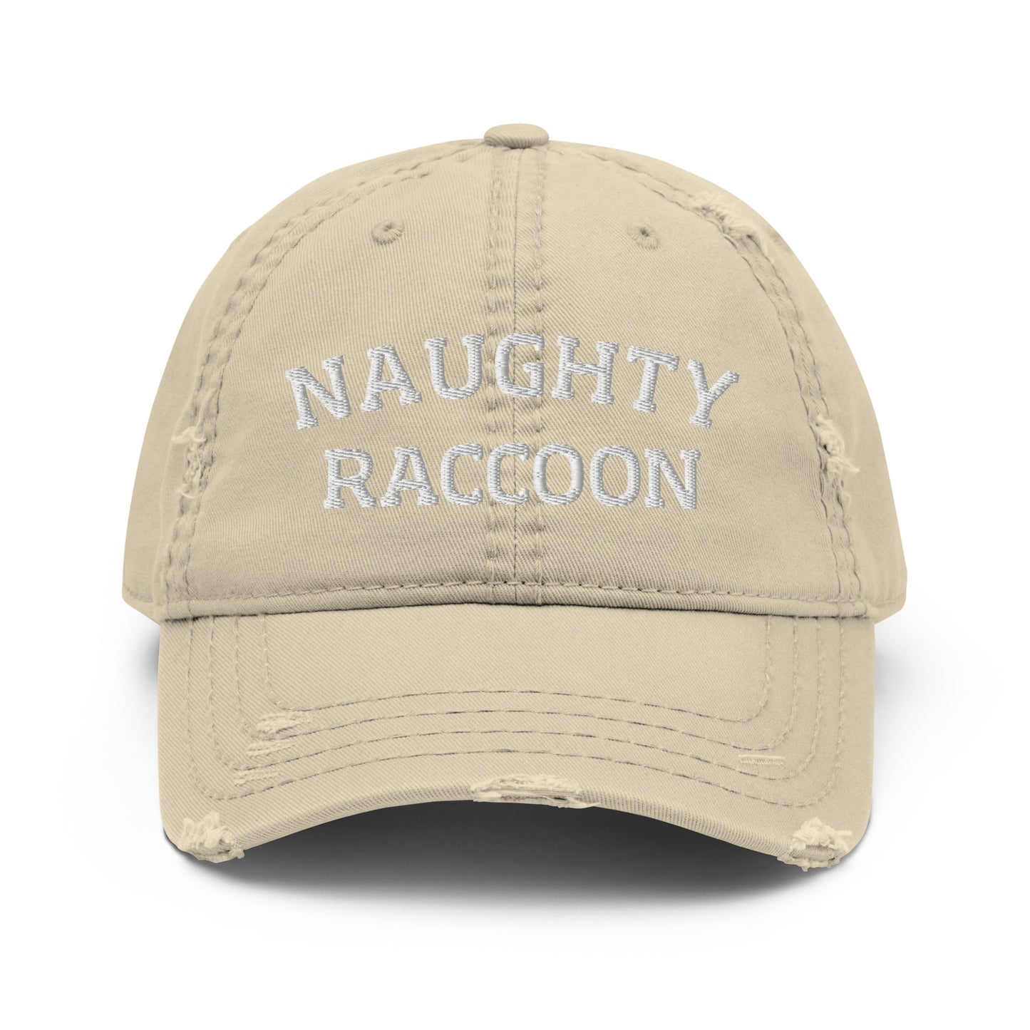 Naughty Raccoon Distressed Dad Hat - ninanush