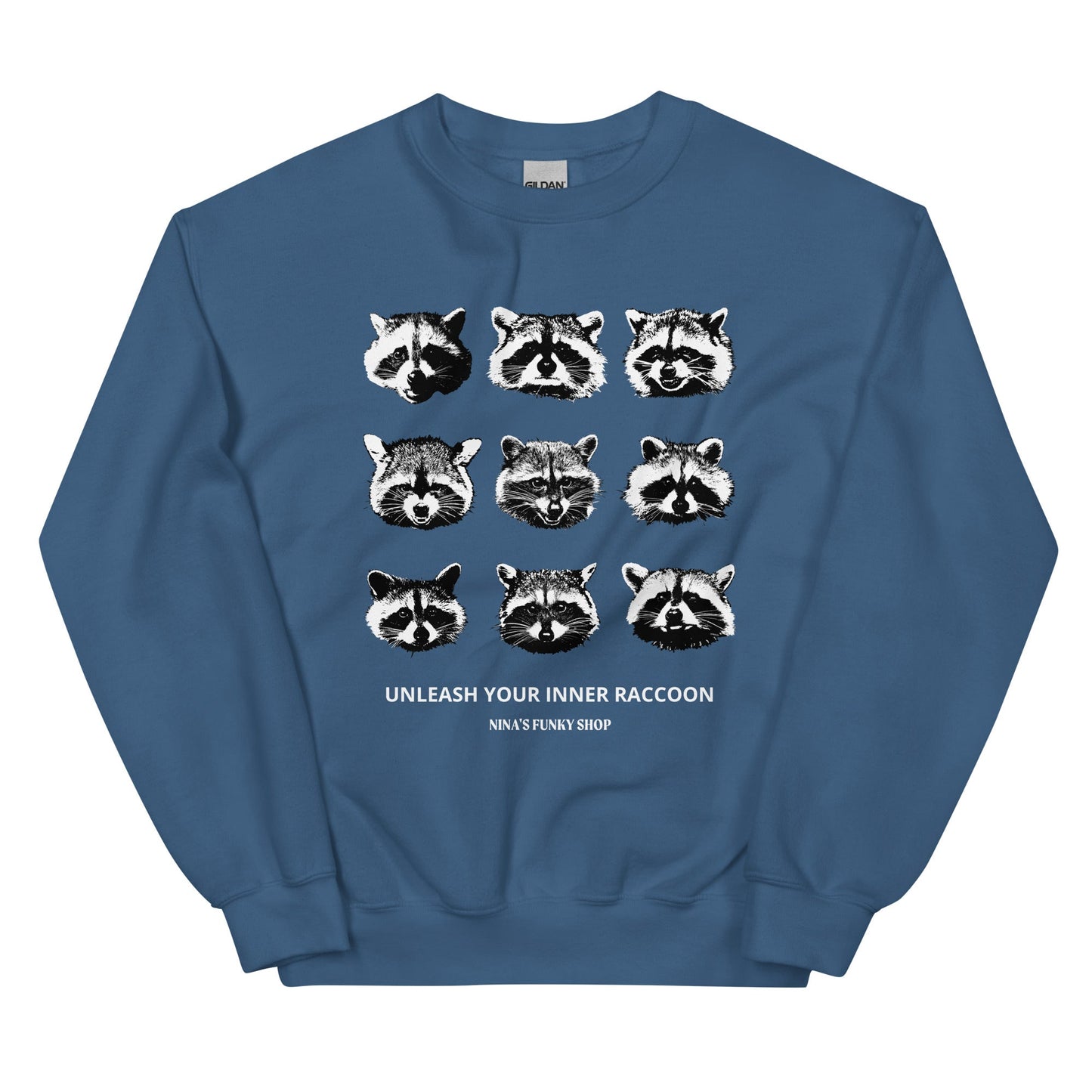 Nine Naughty Raccoon Faces Sweatshirt - ninanush