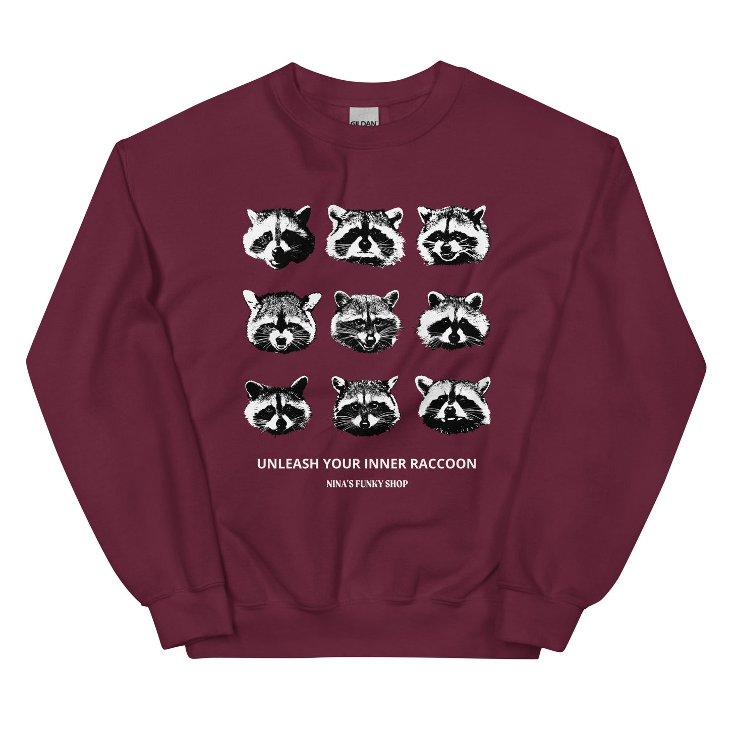 Nine Naughty Raccoon Faces Sweatshirt - ninanush