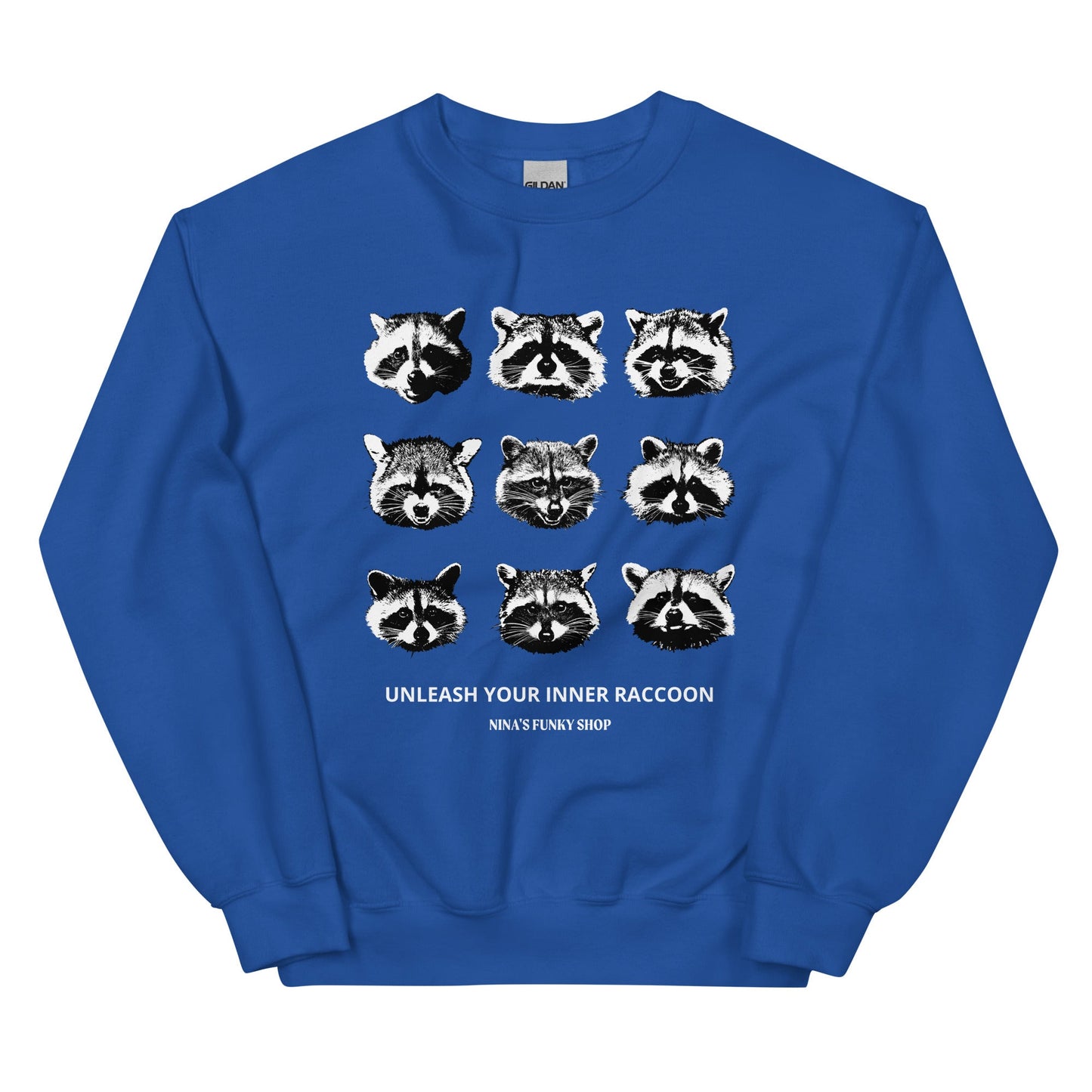 Nine Naughty Raccoon Faces Sweatshirt - ninanush