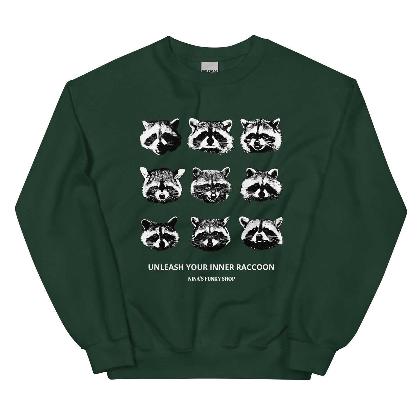 Nine Naughty Raccoon Faces Sweatshirt - ninanush
