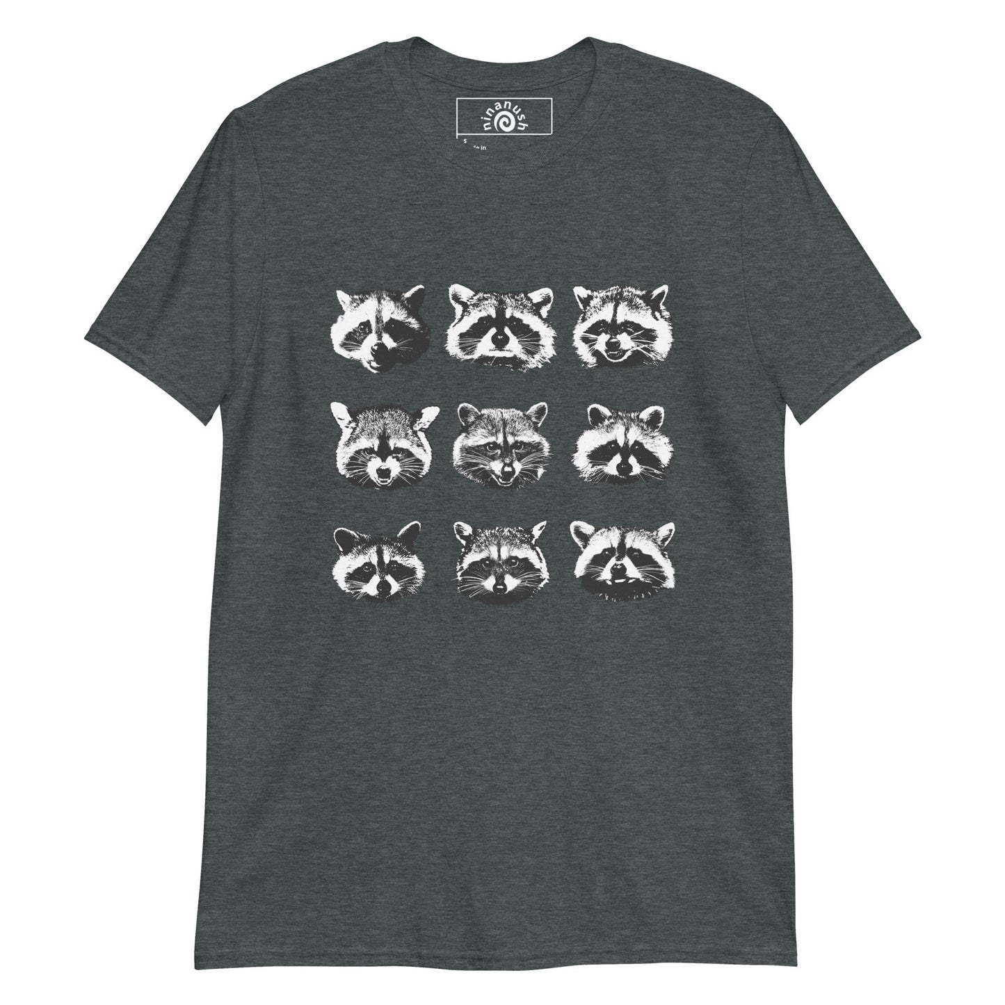 Nine Naughty Raccoon Faces T-Shirt - ninanush