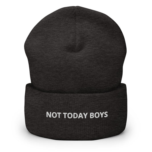 Not Today Boys Cuffed Beanie - ninanush