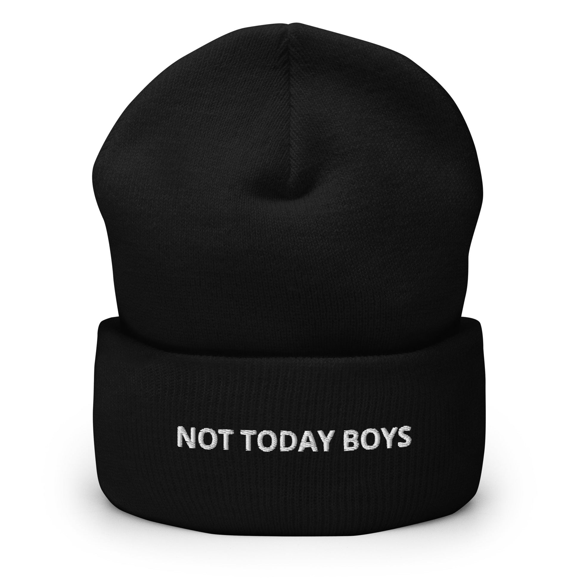 Not Today Boys Cuffed Beanie - ninanush
