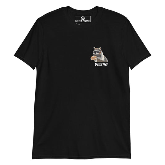 Raccoon and Bagel Destiny T-Shirt - Logo Style - ninanush