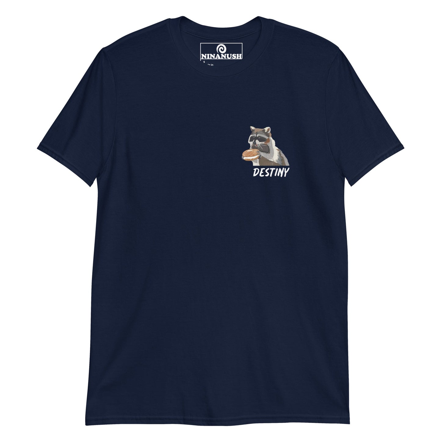 Raccoon and Bagel Destiny T-Shirt - Logo Style - ninanush