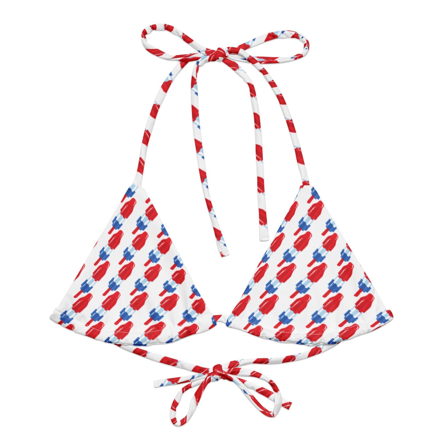 Red, White & Blue Popsicle Recycled Bikini Top - ninanush