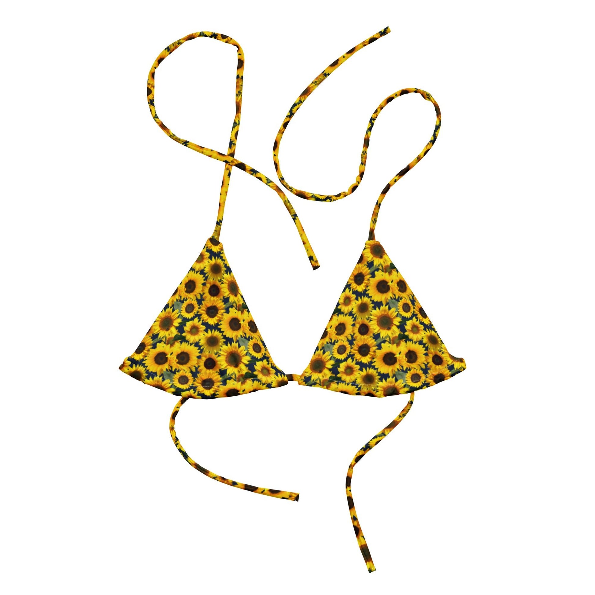 Sunflowers Recycled Bikini Top - ninanush
