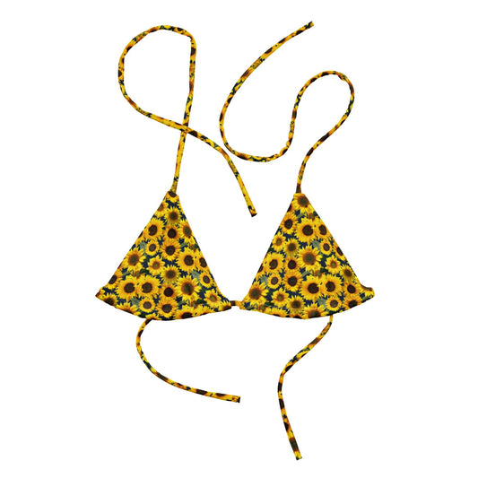 Sunflowers Recycled Bikini Top - ninanush