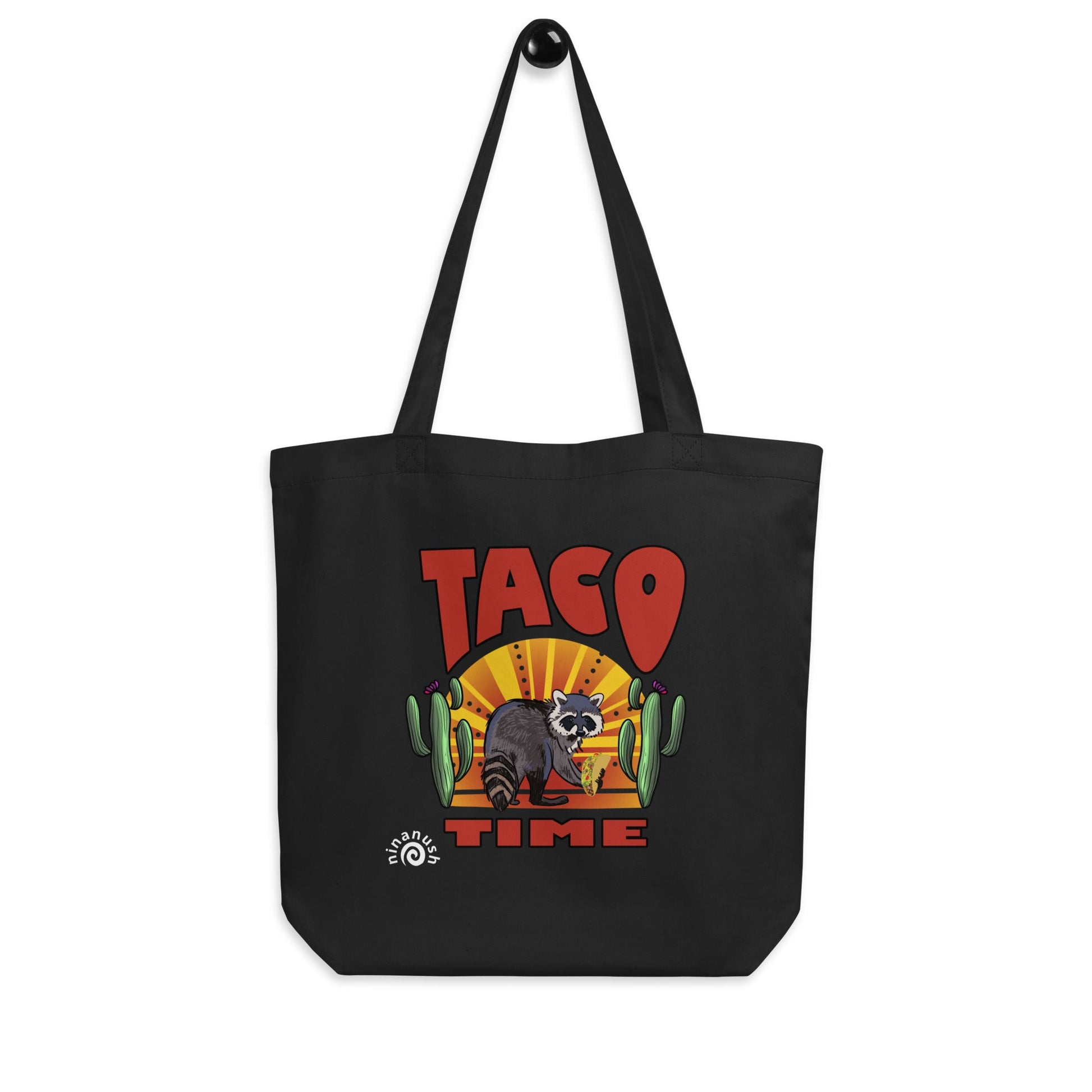 Taco Time Raccoon Eco Tote Bag - ninanush
