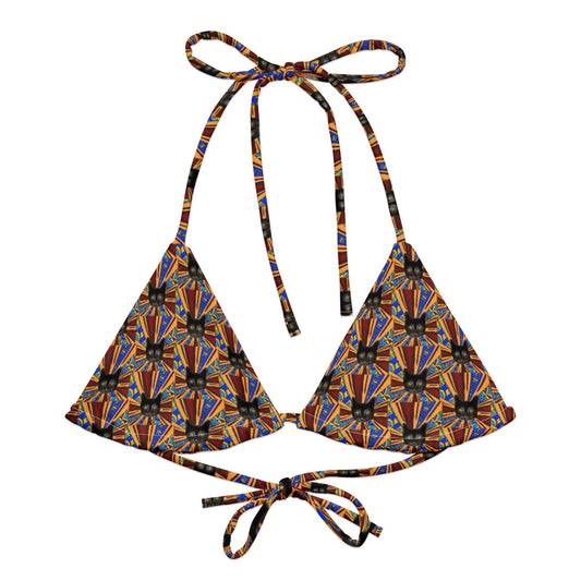 Trippy Cats Recycled Bikini Top - ninanush