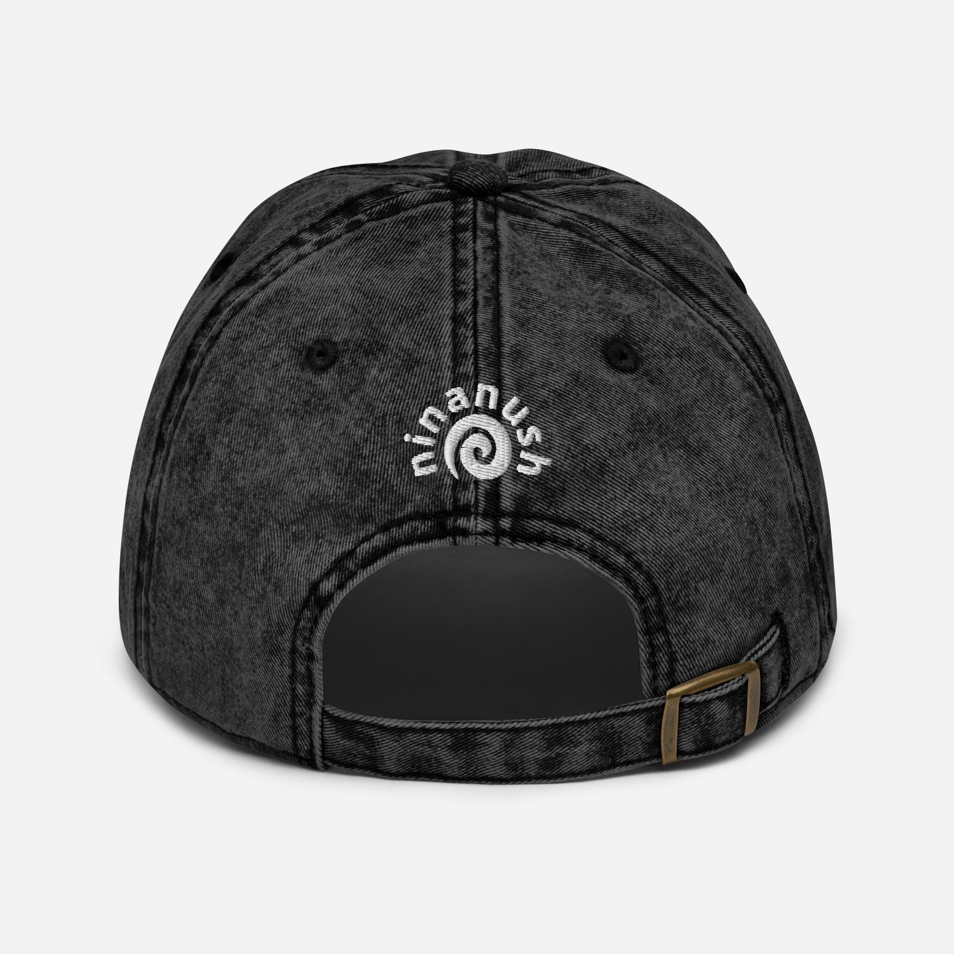 Back of garlic dad hat - A colorful dad hat for garlic enthusiasts and foodies of all kinds. It's a vintage style dad hat with the word "garlic" embroidered in pink and white. A funny statement hat for garlic lovers to stand out and show off or a unique gift for your favorite garlic addict. This quirky dad hat is adjustable, weird and made just for you.