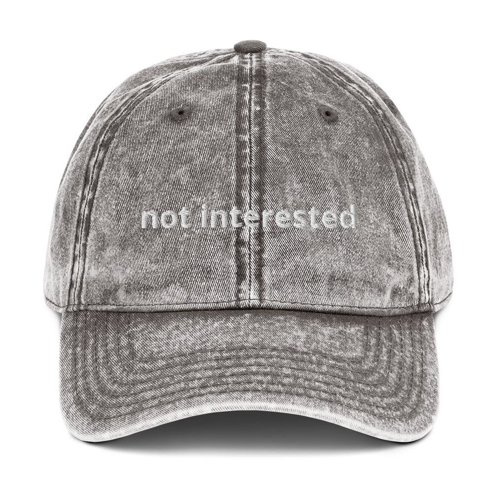 Gray Not interested hat