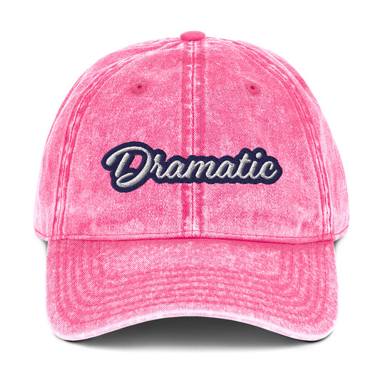 Faded pink dramatic dad hat - Calling all drama queens and drama kings! This dramatic hat was designed just for you! A colorful dramatic dad hat with a stylish faded material, vintage look and is made of 100% cotton. It's a funny embroidered dad hat that's the perfect stand out accessory for everyday style or a gift for dramatic friends and family. 