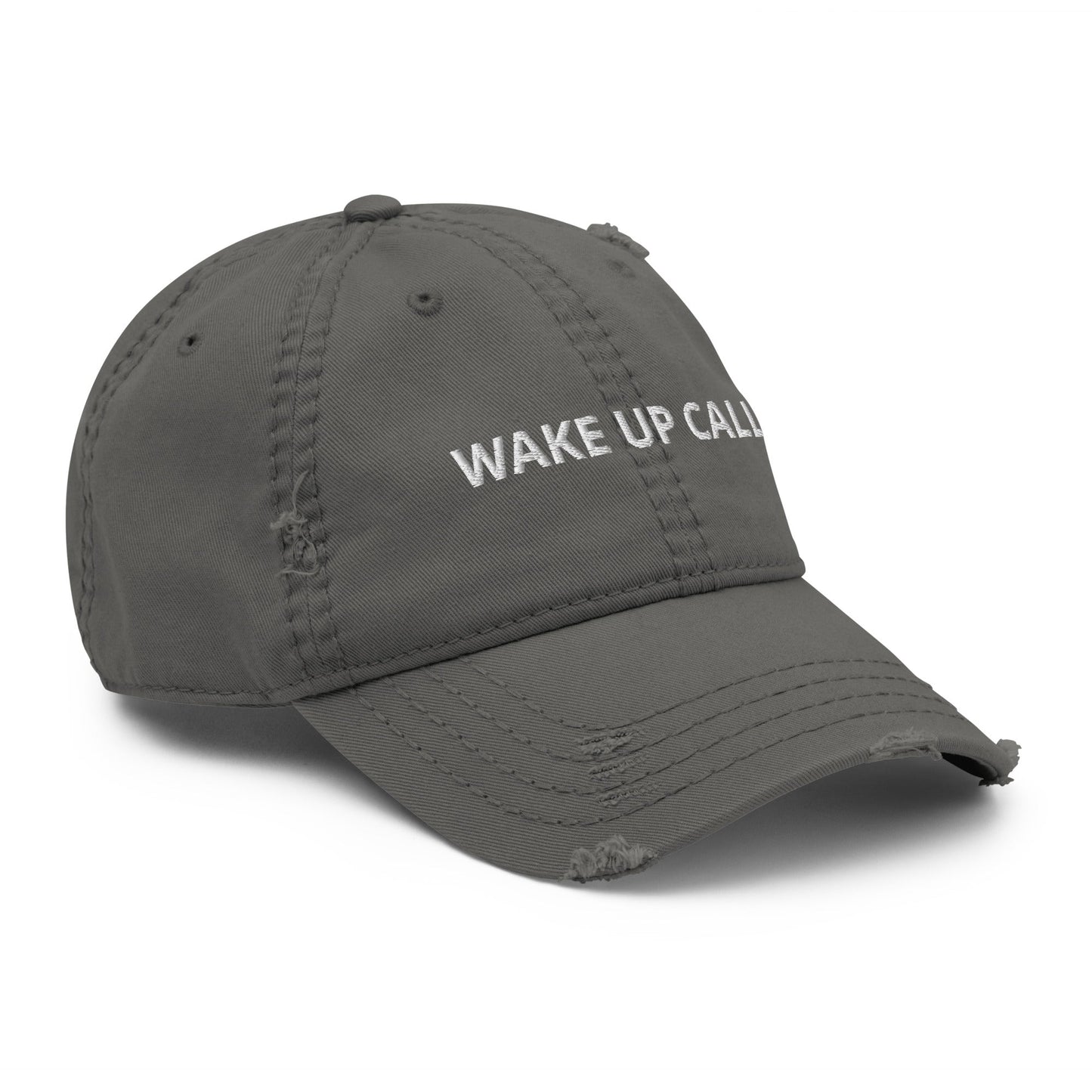 Wake Up Call Distressed Dad Hat - ninanush