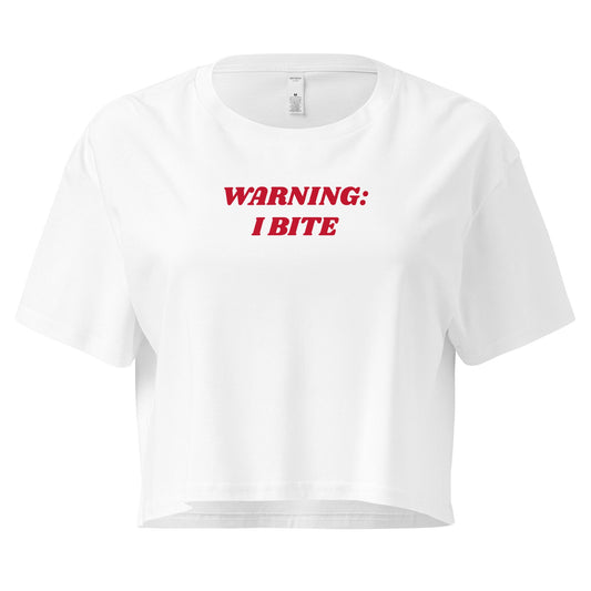 Warning: I Bite Crop Tee - ninanush