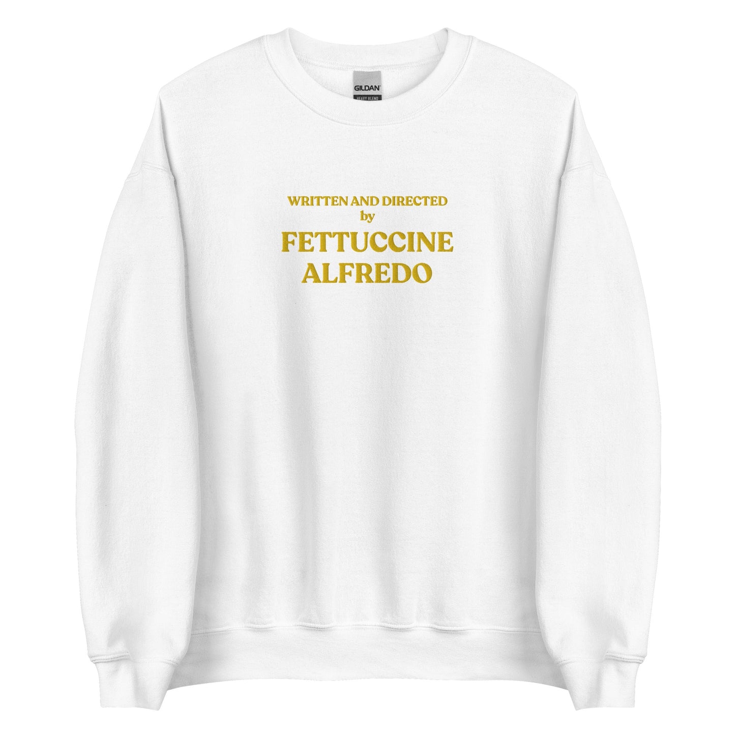 Written And Directed By Fettuccine Alfredo Embroidered Sweatshirt - ninanush