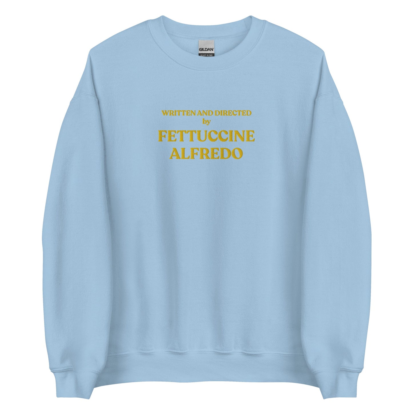 Written And Directed By Fettuccine Alfredo Embroidered Sweatshirt - ninanush
