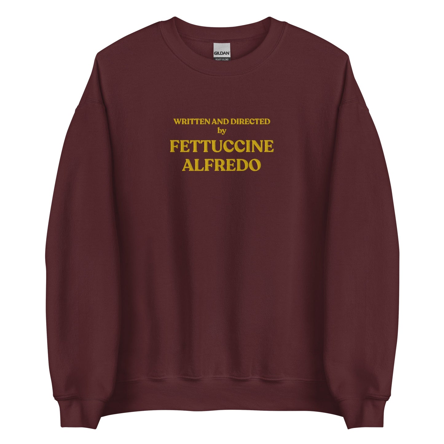 Written And Directed By Fettuccine Alfredo Embroidered Sweatshirt - ninanush