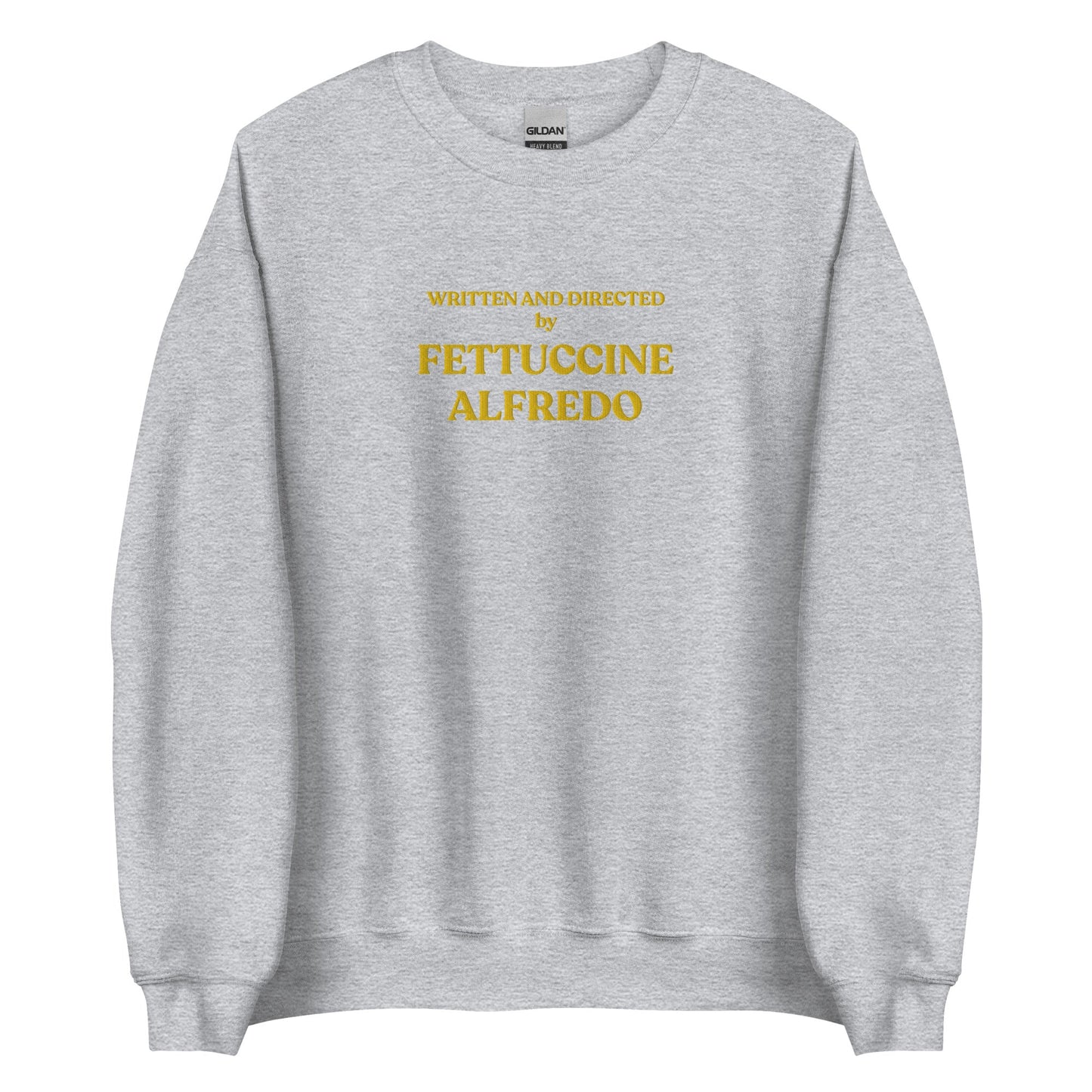Written And Directed By Fettuccine Alfredo Embroidered Sweatshirt - ninanush